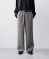 【INTÉRIM】    DOUBLE SIDED JACQUARD TWEED DEAD STOCK WIDE DRESS EASY PANTS - BLACK
