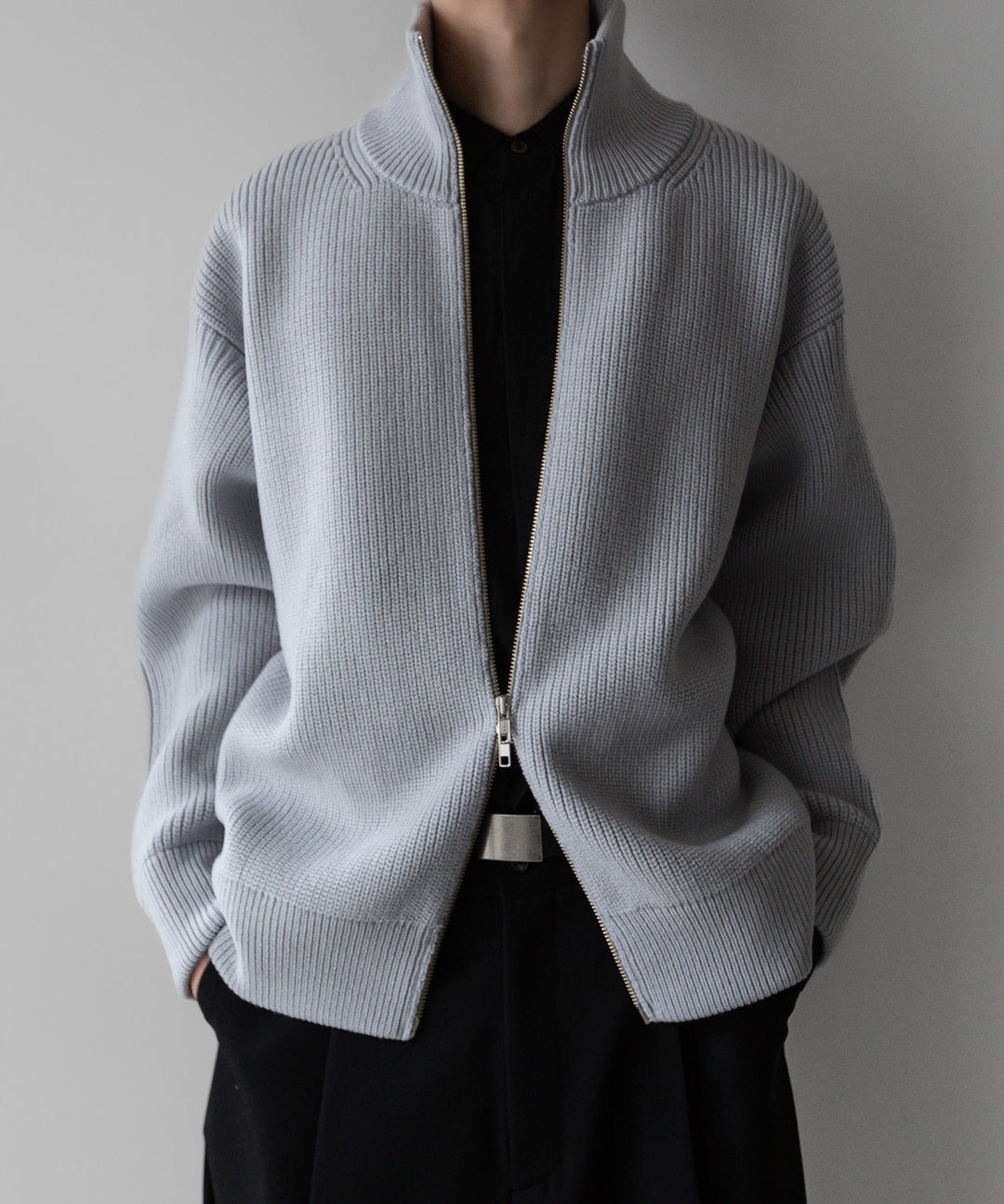 【stein】シュタイン 23AW OVERSIZED DRIVERS KNIT ZIP JACKET - OFF GREY sessionセッション福岡セレクトショップ 公式通販サイト