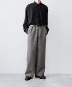 画像をギャラリービューアに読み込む, INTÉRIM - インテリムのDOUBLE SIDED JACQUARD TWEED DEAD STOCK WIDE DRESS EASY PANTSのBLACK
