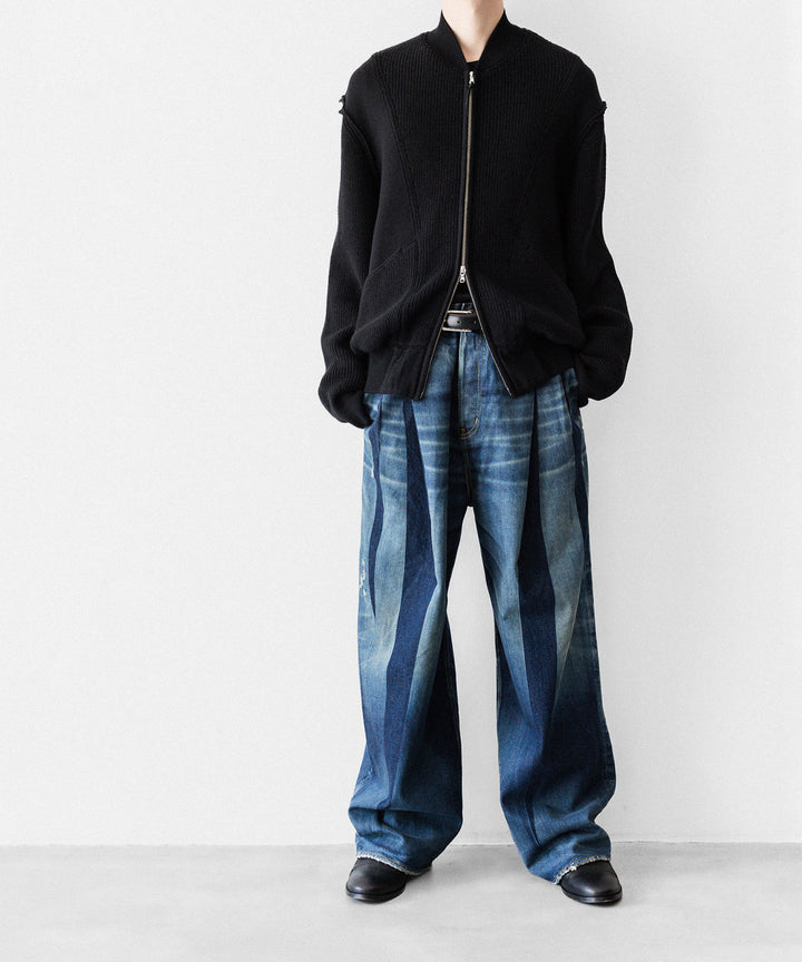 ANTHEM A アンセムエー BULKY WOOL KNIT ZIP BLOUSONのBLACK 公式通販サイトsession福岡セレクトショップ