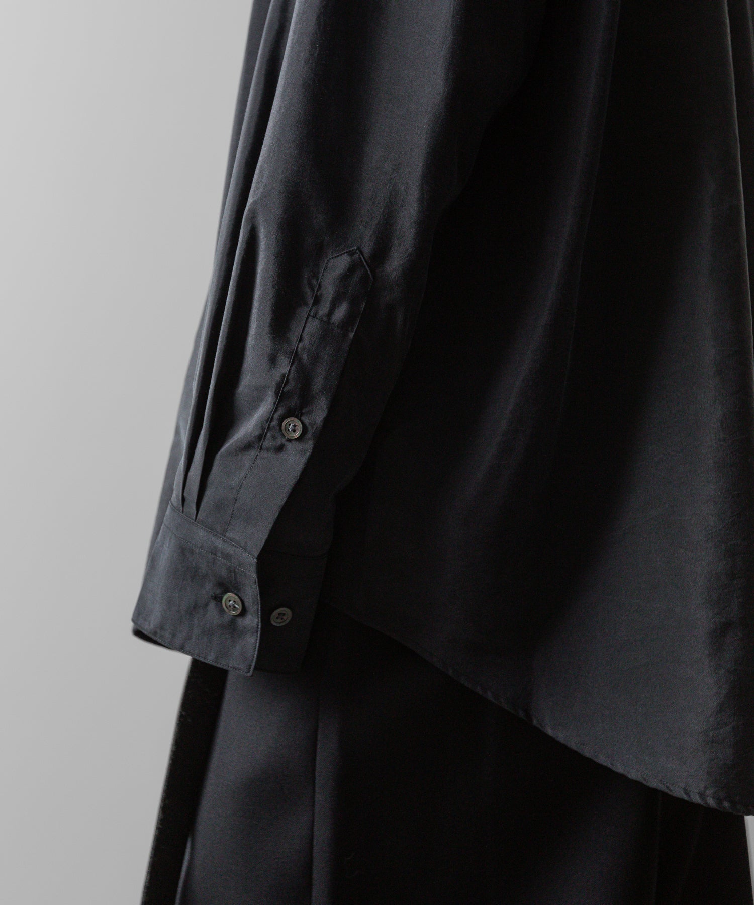 ssstein(シュタイン)の24AWコレクション SILK NYLON SKIPPER SHIRT - BLACK 公式通販サイトsession福岡セレクトショップ