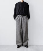 画像をギャラリービューアに読み込む, INTÉRIM - インテリムのDOUBLE SIDED JACQUARD TWEED DEAD STOCK WIDE DRESS EASY PANTSのBLACK
