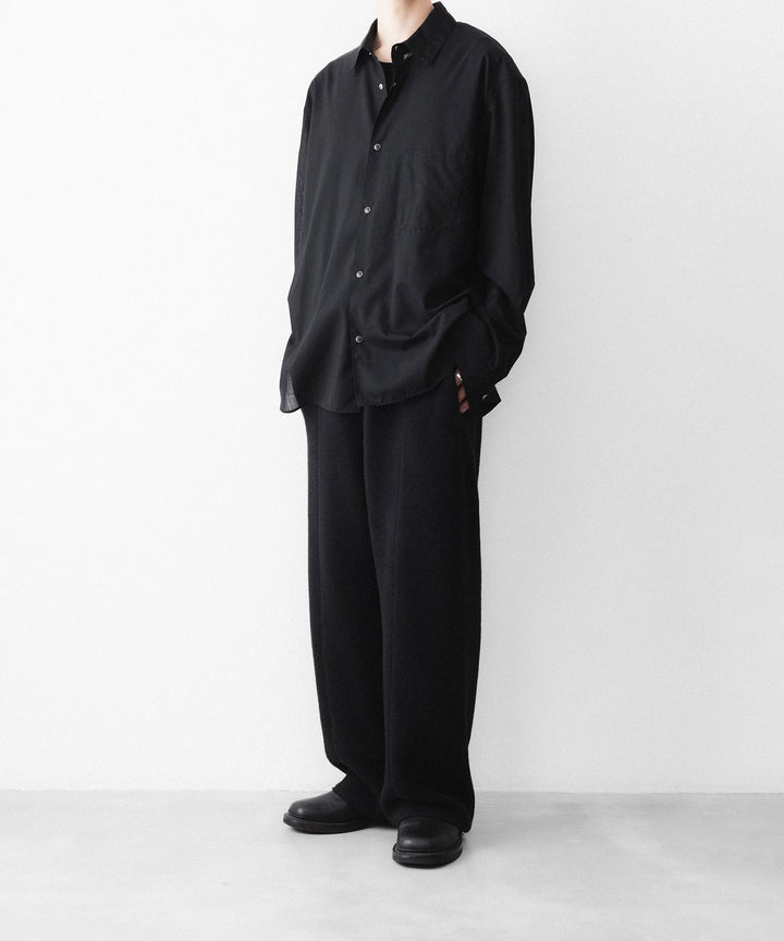 phebus フィーバスのWOOL POLY TROPICAL SHIRTのBLACK 公式通販サイトsession福岡セレクトショップ