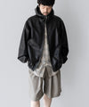 【ssstein】LEATHER HOODED SHORT JACKET - BLACK