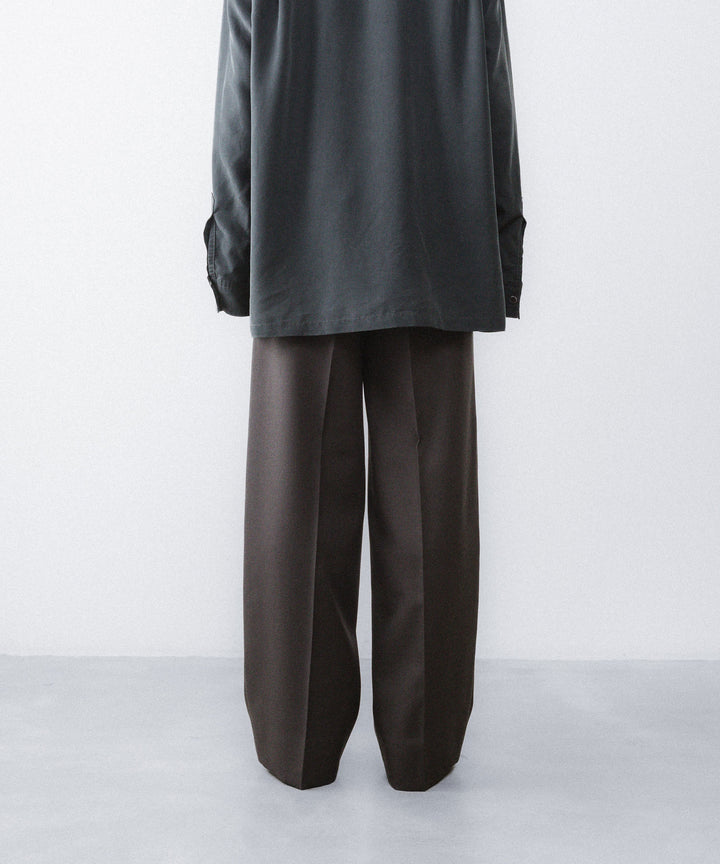 ANTHEM A-アンセムエーのWOOL GABARDINE BELTLESS TROUSERSのBROWN公式通販サイトsession福岡セレクトショップ