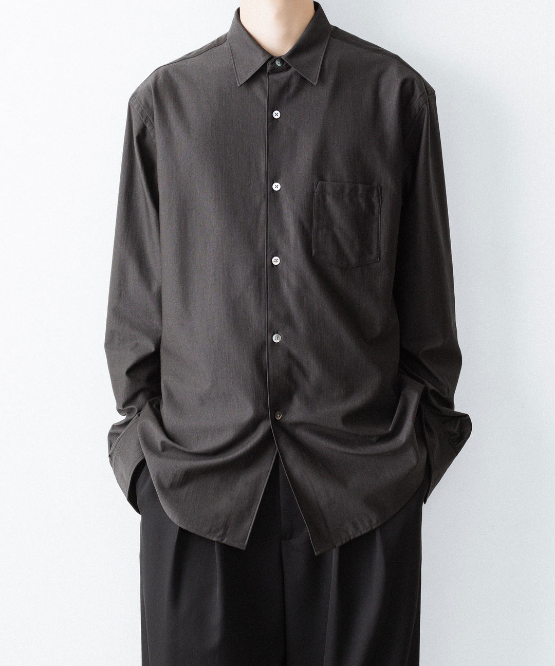 KANEMASA PHIL. カネマサフィルの36G WOOL MODEST SHIRT - BROWNの公式通販サイトsession福岡セレクトショップ