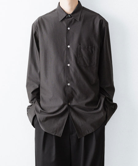 【KANEMASA PHIL.】36G WOOL MODEST SHIRT - BROWN