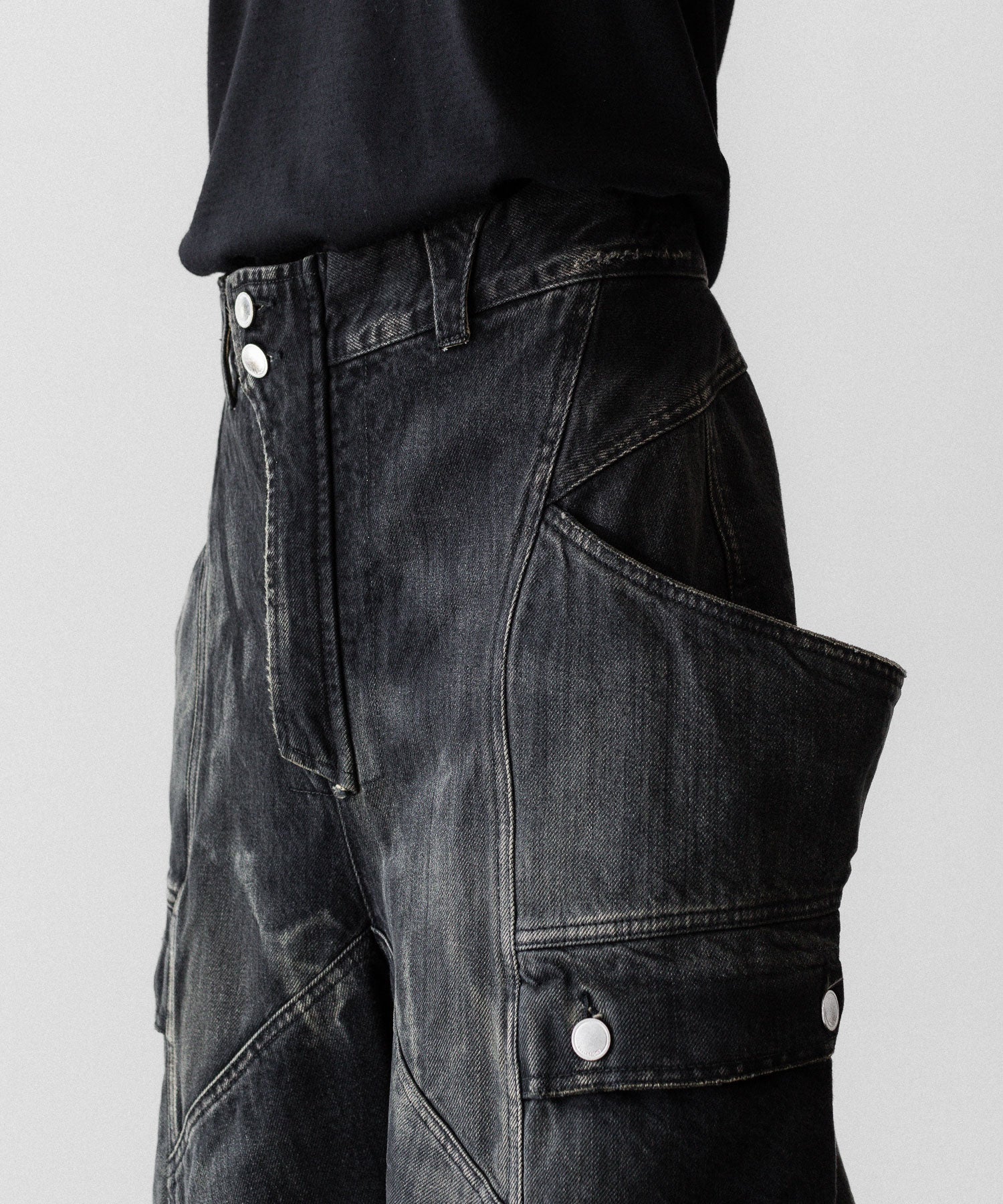 SUBLATIONS サブレーションズのDENIM BANANA CUTTING PANTSのUSED BLACK 公式通販サイトsession福岡セレクトショップ
