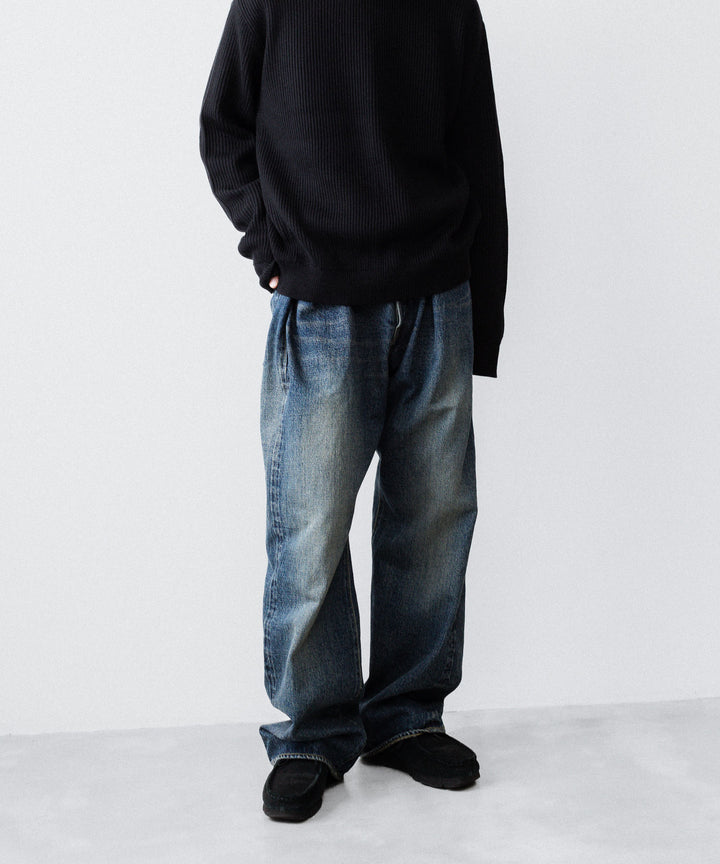 【INTÉRIM】CLASSIC HEAVY KIBATA SHUTTLE HYPER BIG WWII 1943 DENIM JEANS - C.NAVY
