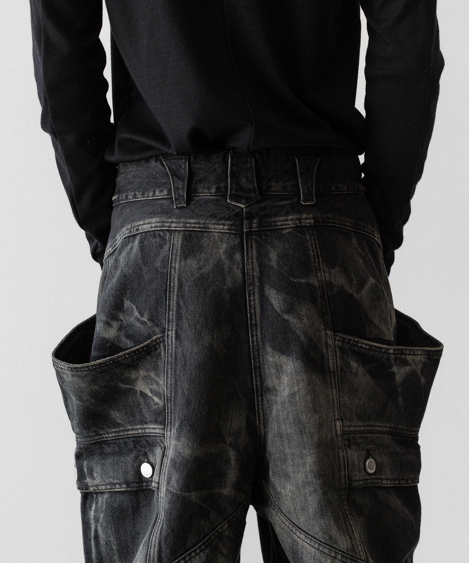 SUBLATIONS サブレーションズのDENIM BANANA CUTTING PANTSのUSED BLACK 公式通販サイトsession福岡セレクトショップ