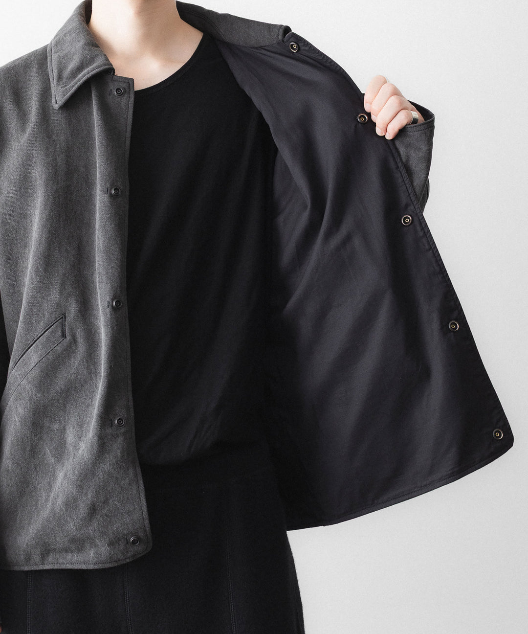 phebus フィーバスのSUMIZOME COACH JACKETのCHARCOAL 公式通販サイトsession福岡セレクトショップ