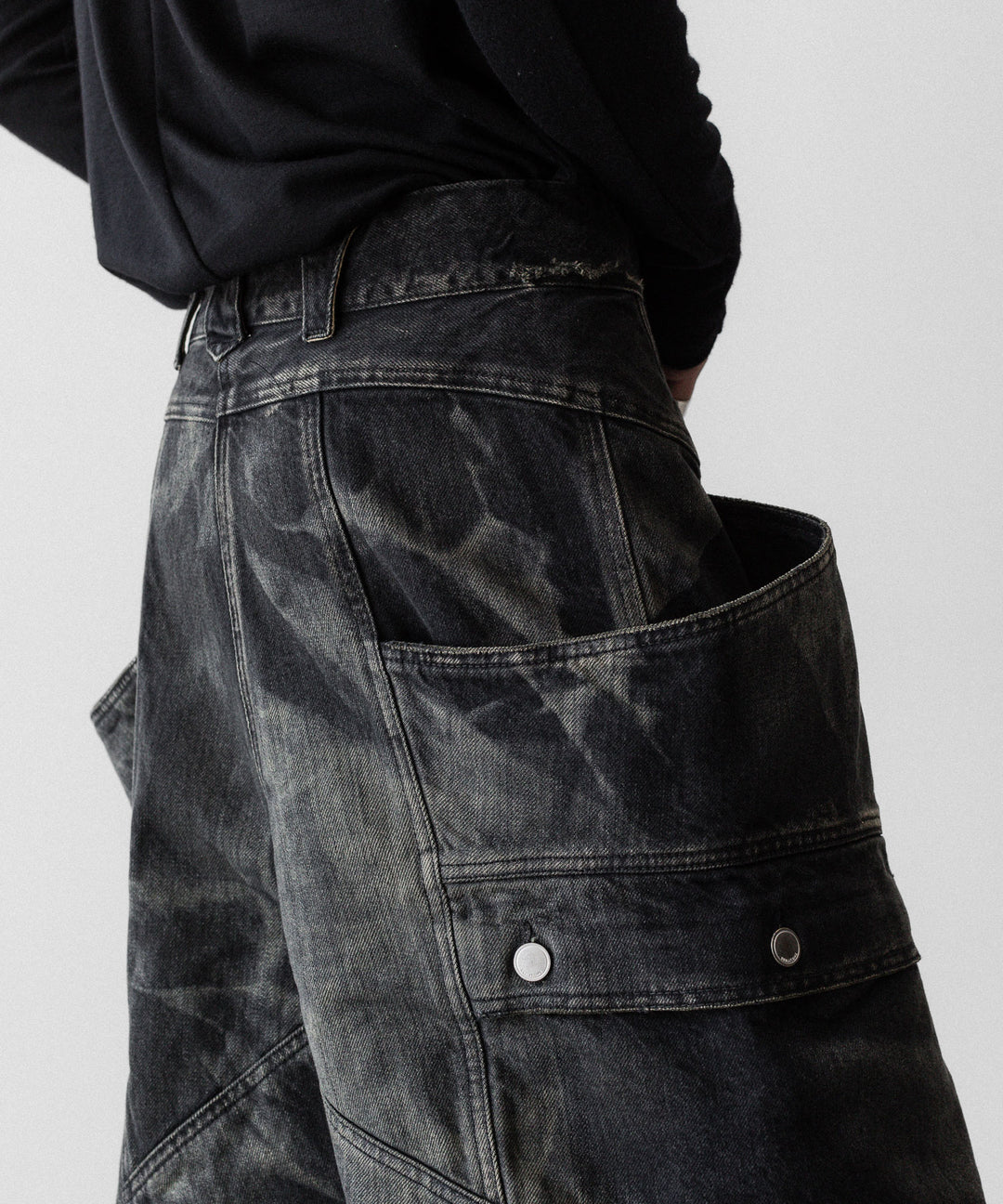 SUBLATIONS サブレーションズのDENIM BANANA CUTTING PANTSのUSED BLACK 公式通販サイトsession福岡セレクトショップ
