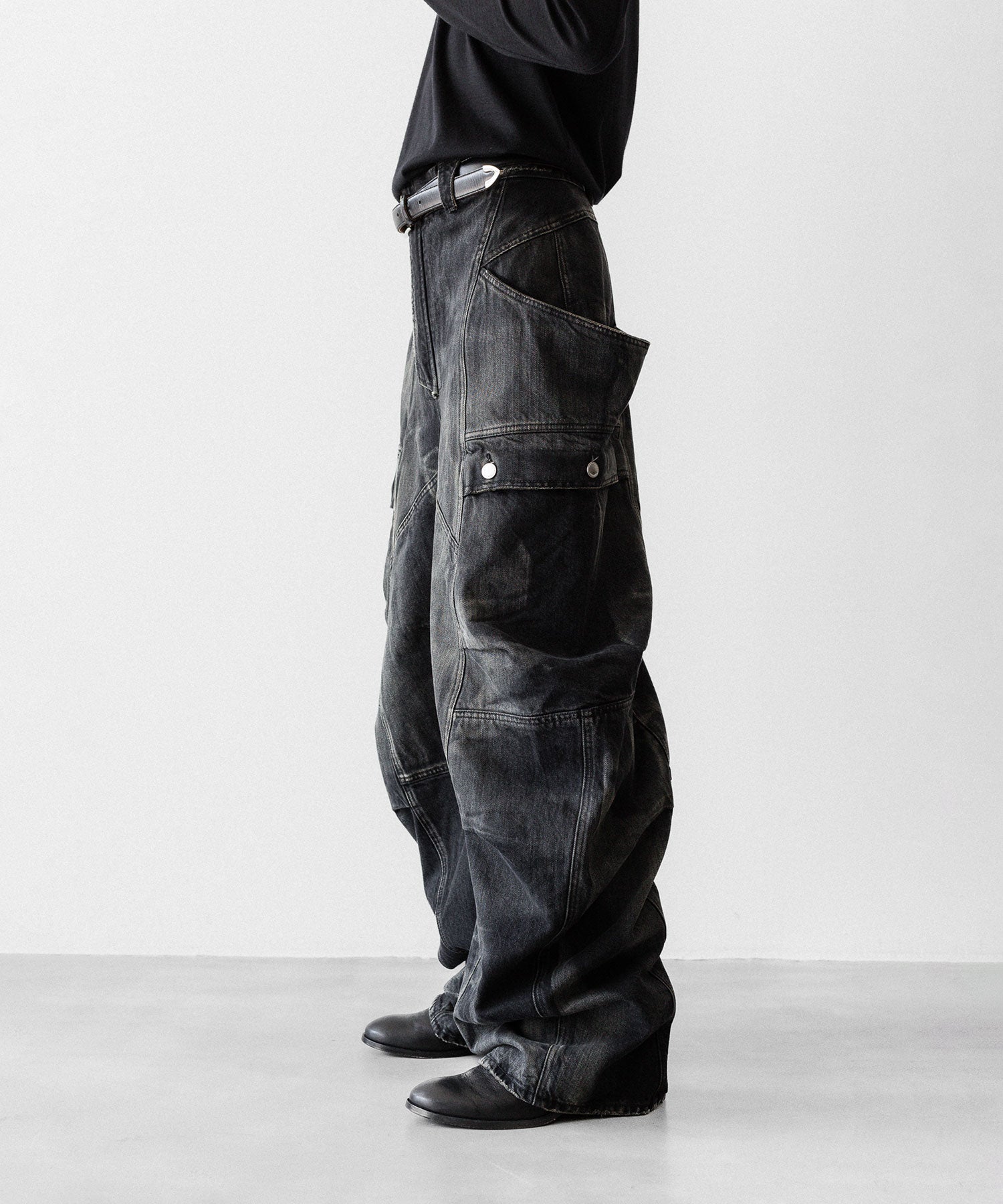 SUBLATIONS サブレーションズのDENIM BANANA CUTTING PANTSのUSED BLACK 公式通販サイトsession福岡セレクトショップ
