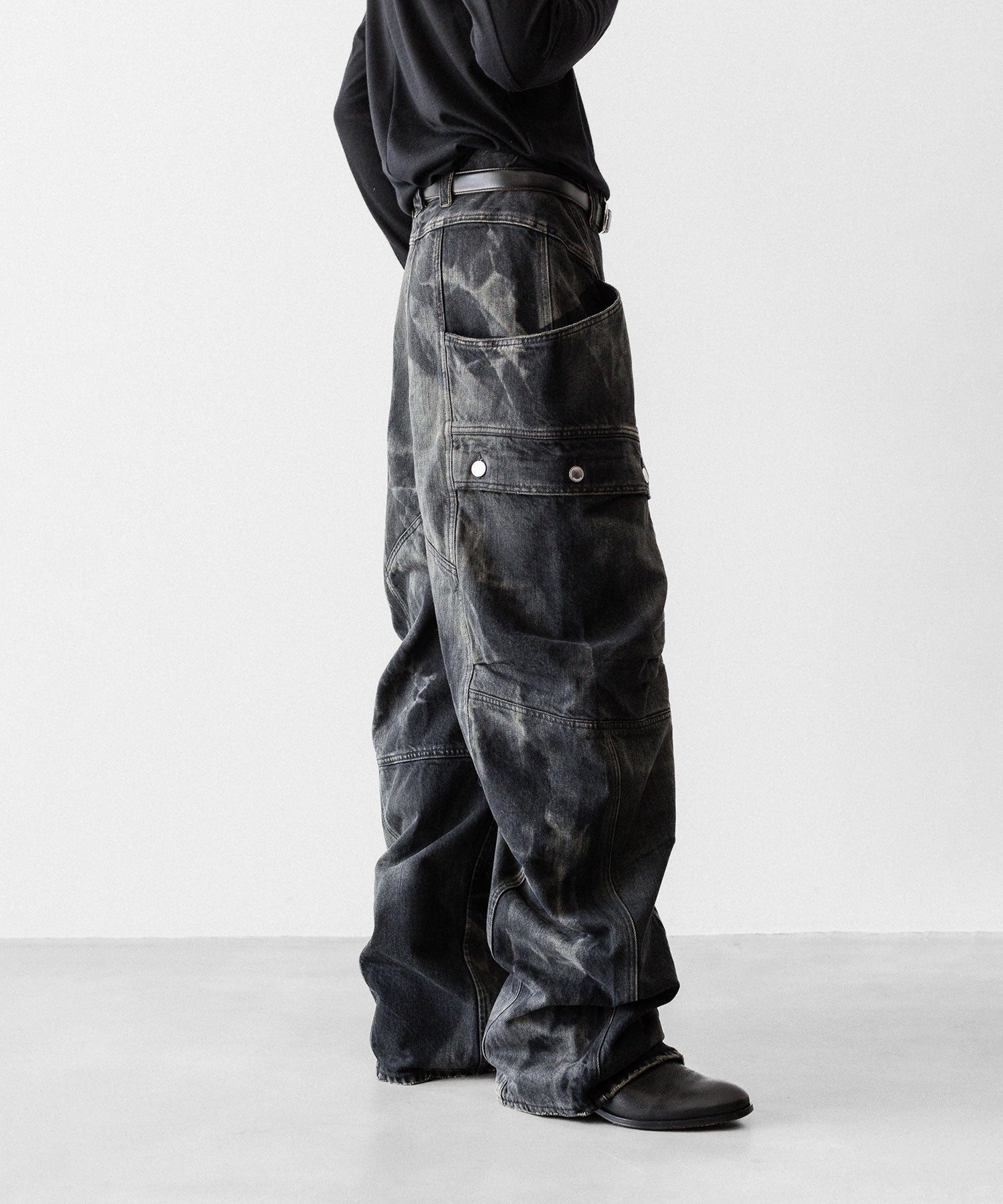 SUBLATIONS サブレーションズのDENIM BANANA CUTTING PANTSのUSED BLACK 公式通販サイトsession福岡セレクトショップ
