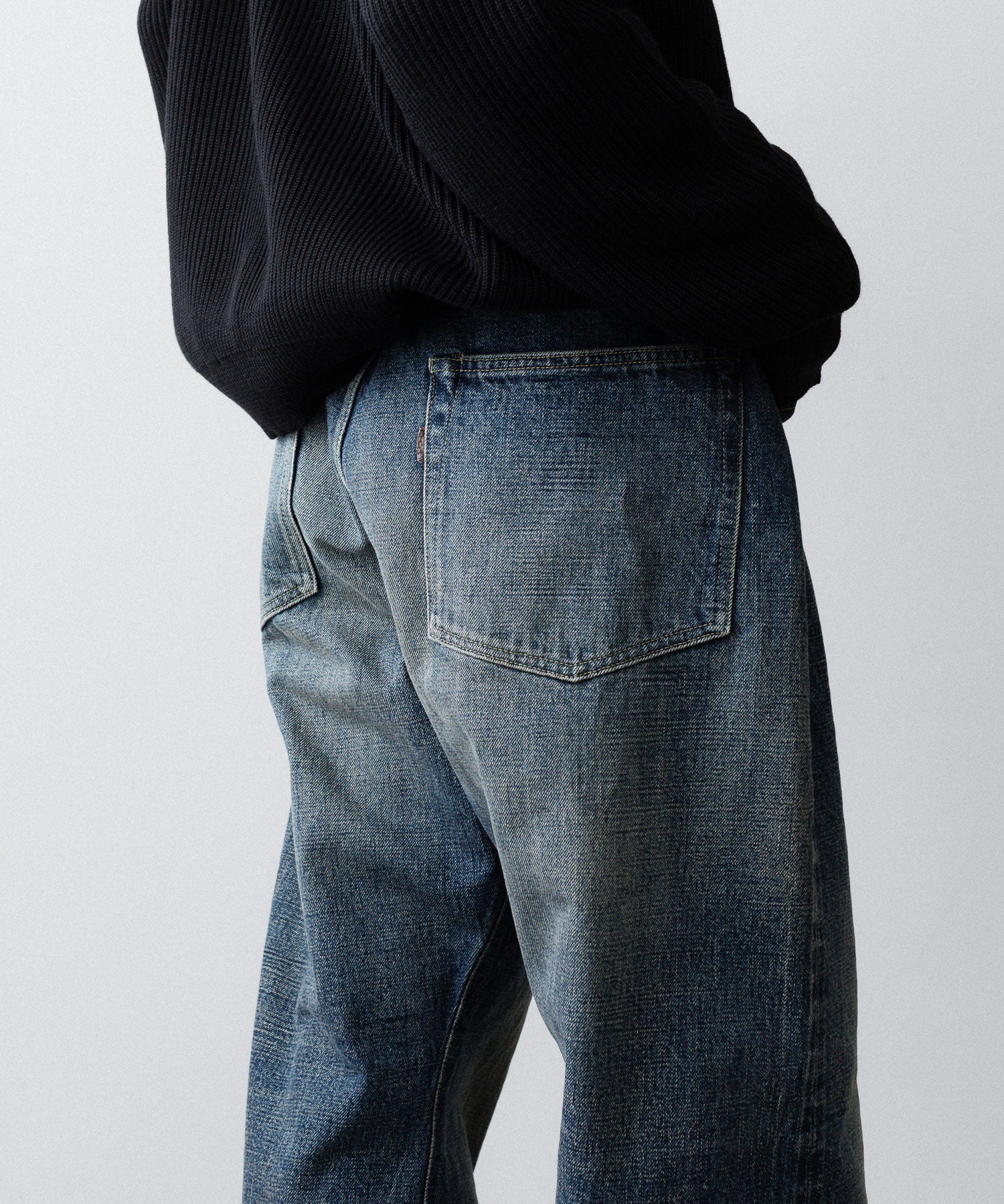 【INTÉRIM】CLASSIC HEAVY KIBATA SHUTTLE HYPER BIG WWII 1943 DENIM JEANS - C.NAVY