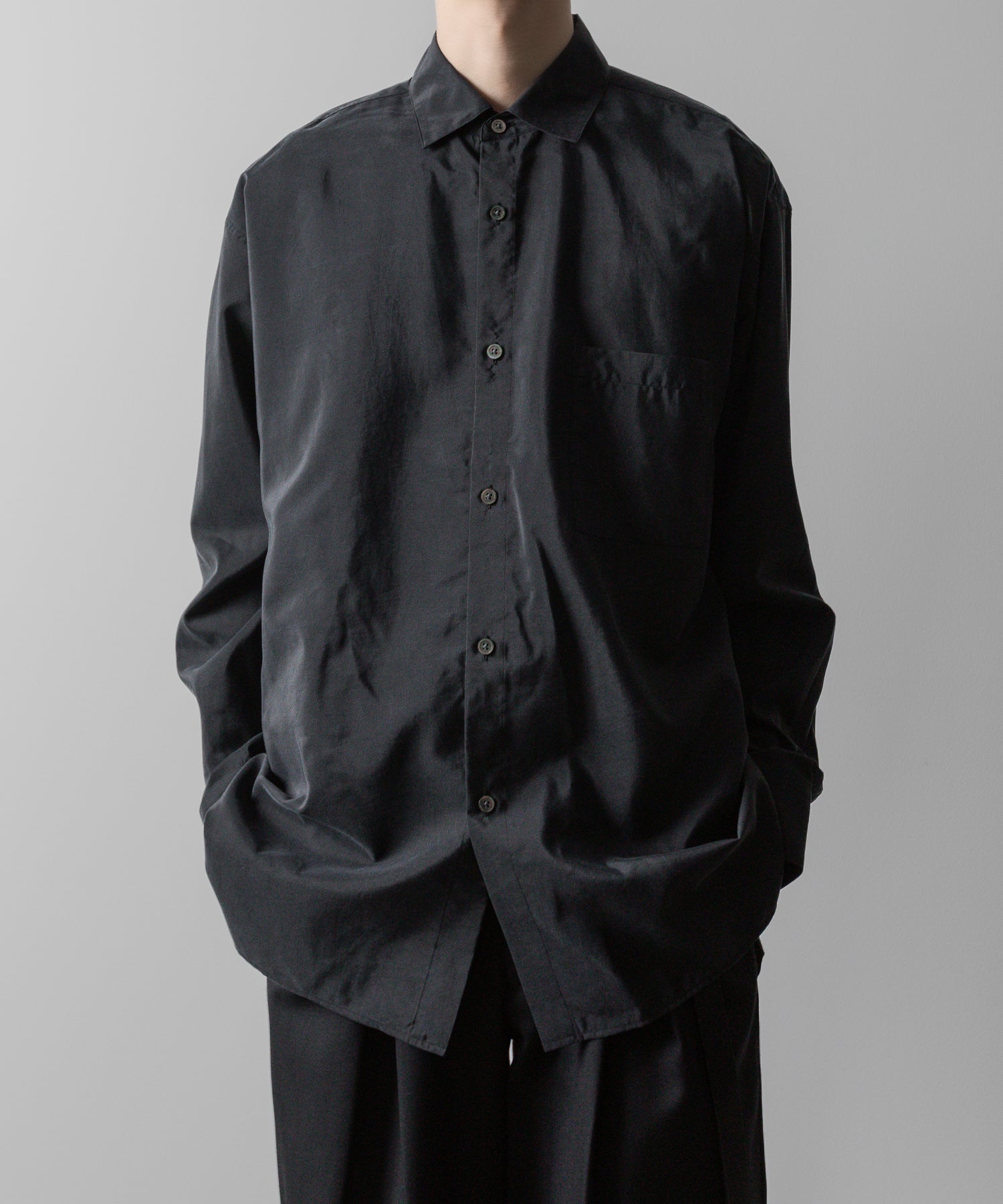 ssstein(シュタイン)の24AWコレクション SILK NYLON OVERSIZED DOWN PAT SHIRT - BLACK 公式通販サイトsession福岡セレクトショップ