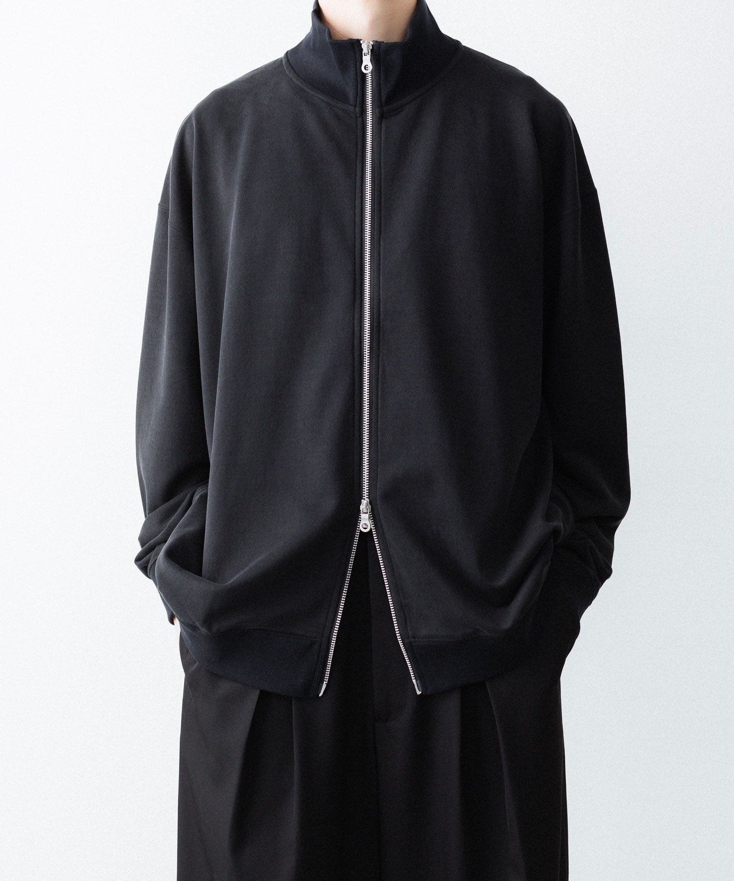 KANEMASA PHIL. 28G Cupro Zip Sweat 黒 L KANEMASA PHIL.】28G CUPRO ZIP SWEAT - BLACK | 公式通販サイト