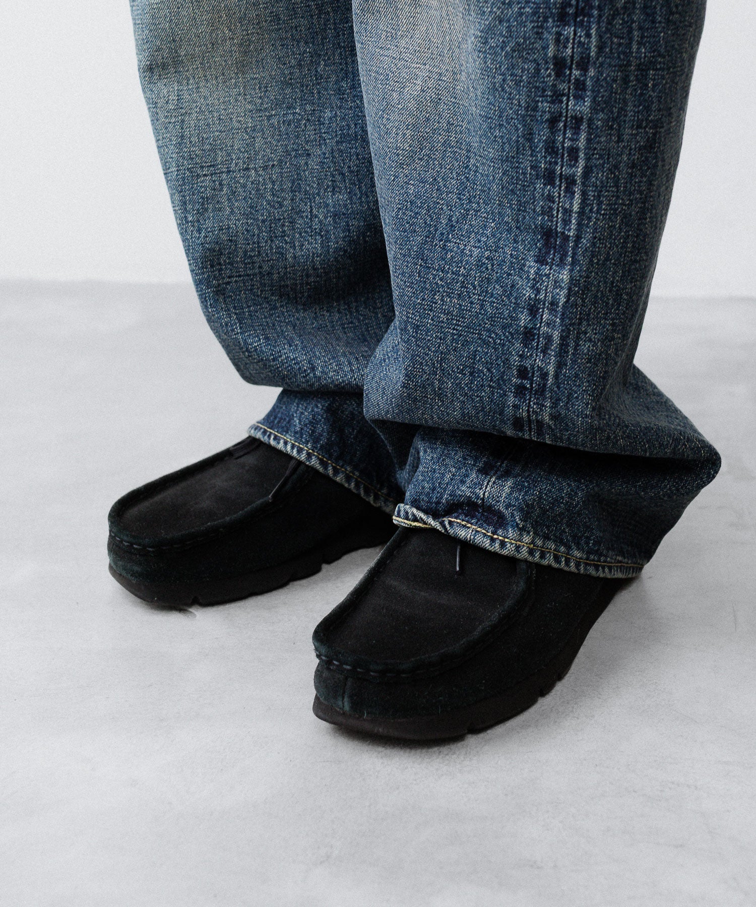 【INTÉRIM】CLASSIC HEAVY KIBATA SHUTTLE HYPER BIG WWII 1943 DENIM JEANS - C.NAVY