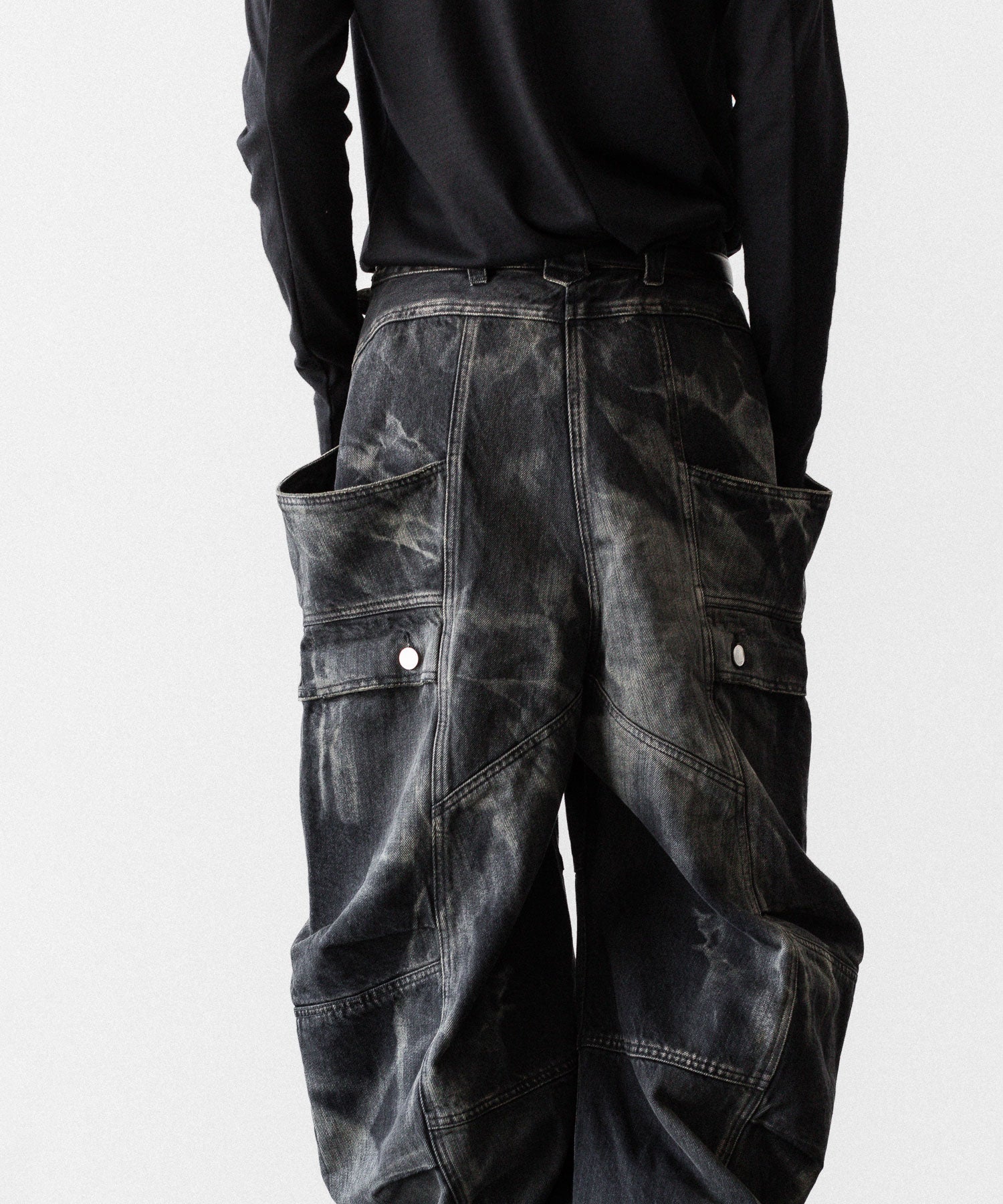 SUBLATIONS サブレーションズのDENIM BANANA CUTTING PANTSのUSED BLACK 公式通販サイトsession福岡セレクトショップ