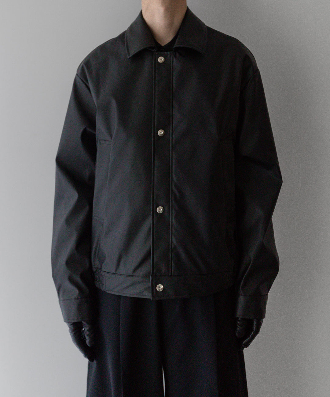 stein(シュタイン)の24SSコレクションCOATED TRUCKER JACKETのBLACK(COATING)