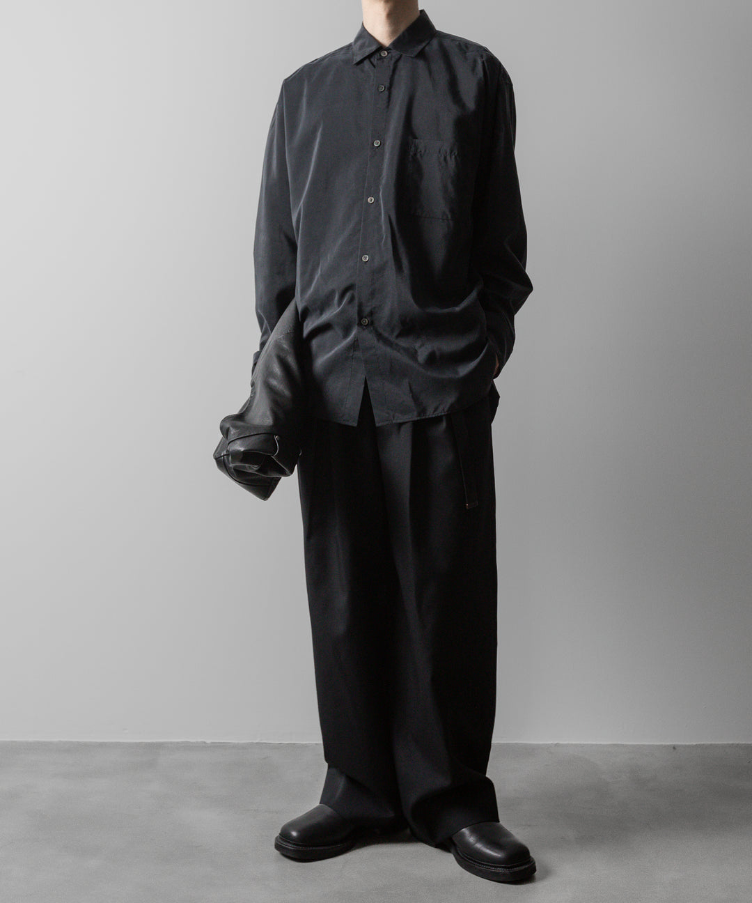 ssstein(シュタイン)の24AWコレクション SILK NYLON OVERSIZED DOWN PAT SHIRT - BLACK 公式通販サイトsession福岡セレクトショップ