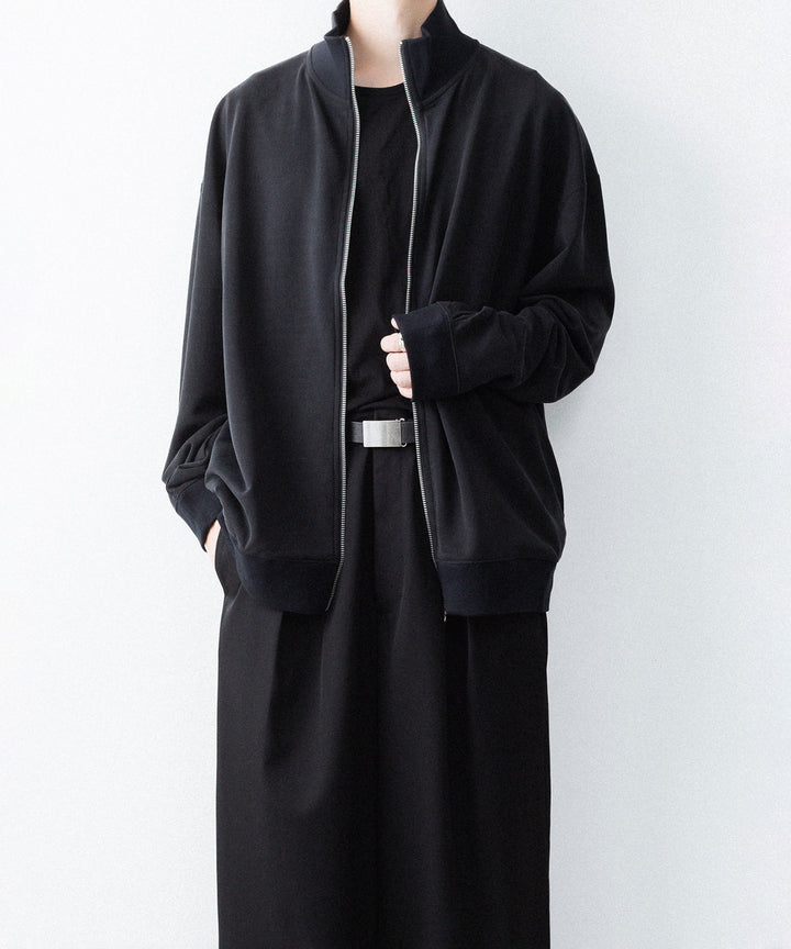 【KANEMASA PHIL.】28G CUPRO ZIP SWEAT - BLACK
