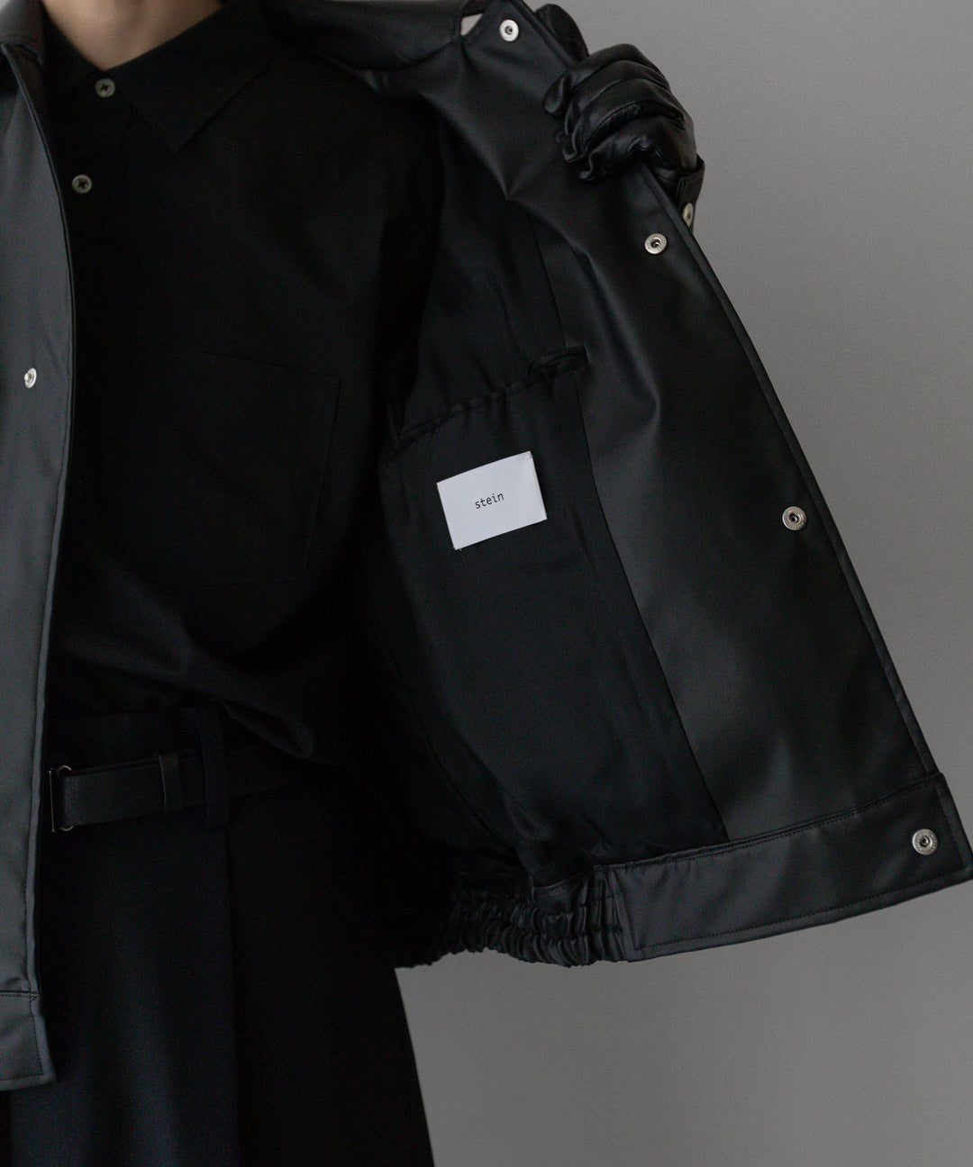 stein(シュタイン)の24SSコレクションCOATED TRUCKER JACKETのBLACK(COATING)