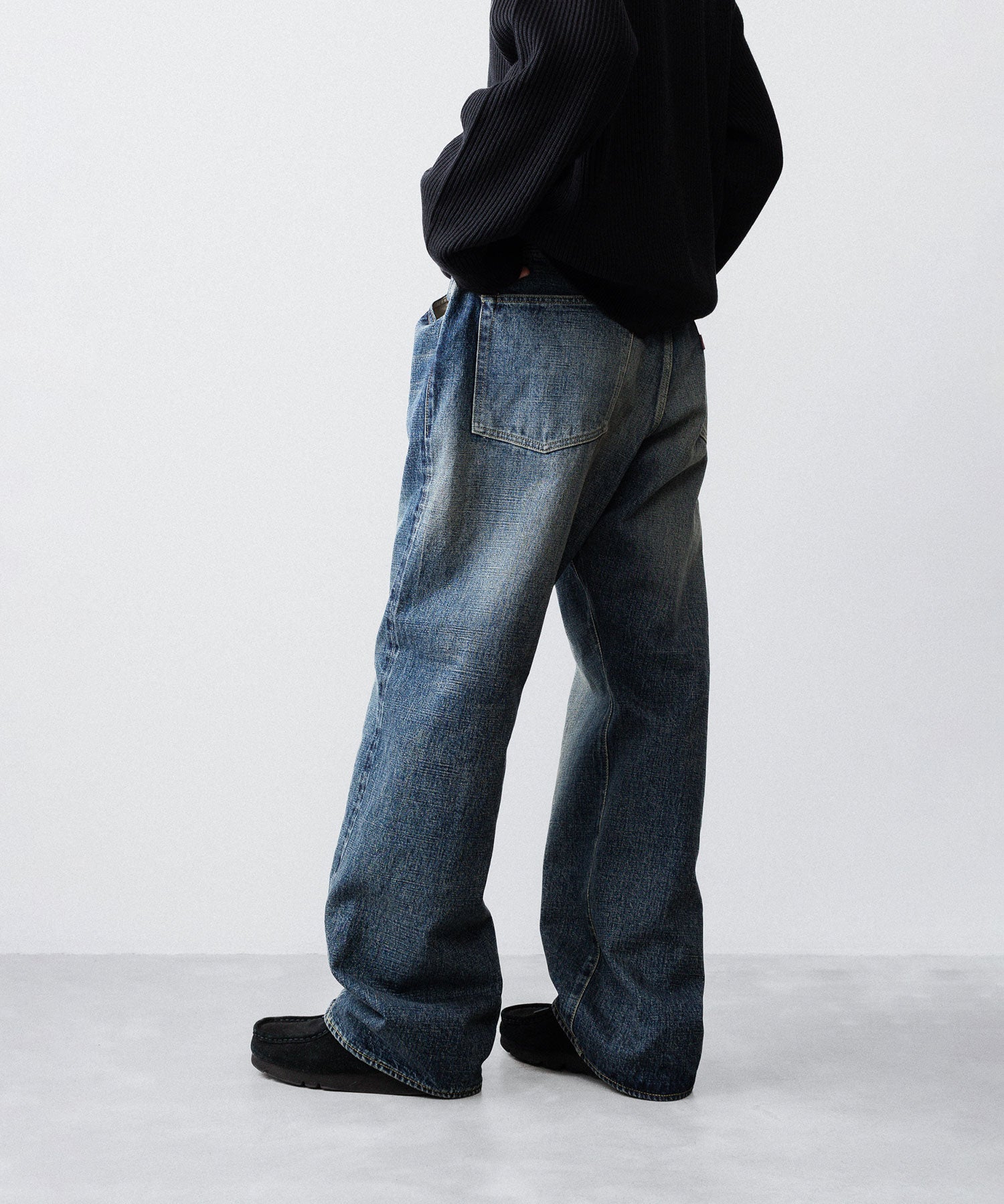 【INTÉRIM】CLASSIC HEAVY KIBATA SHUTTLE HYPER BIG WWII 1943 DENIM JEANS - C.NAVY