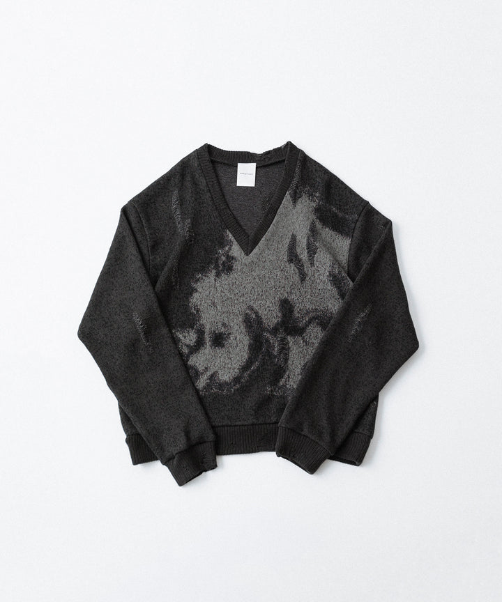 SUBLATIONS サブレーションズの26SSのANIMAL JACQUARD V-NECK KNIの公式通販サイトsession福岡セレクトショップ