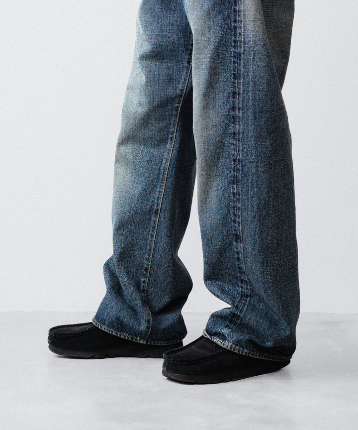 【INTÉRIM】CLASSIC HEAVY KIBATA SHUTTLE HYPER BIG WWII 1943 DENIM JEANS - C.NAVY