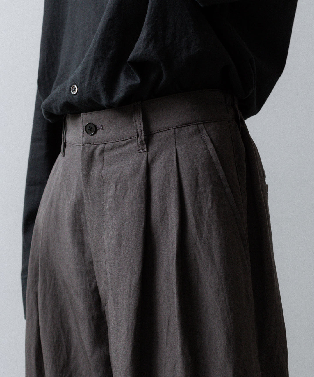 ssstein(シュタイン)のRAYON/LINEN WIDE EASY TROUSERS - CHARCOALの公式通販サイトsession福岡セレクトショップ