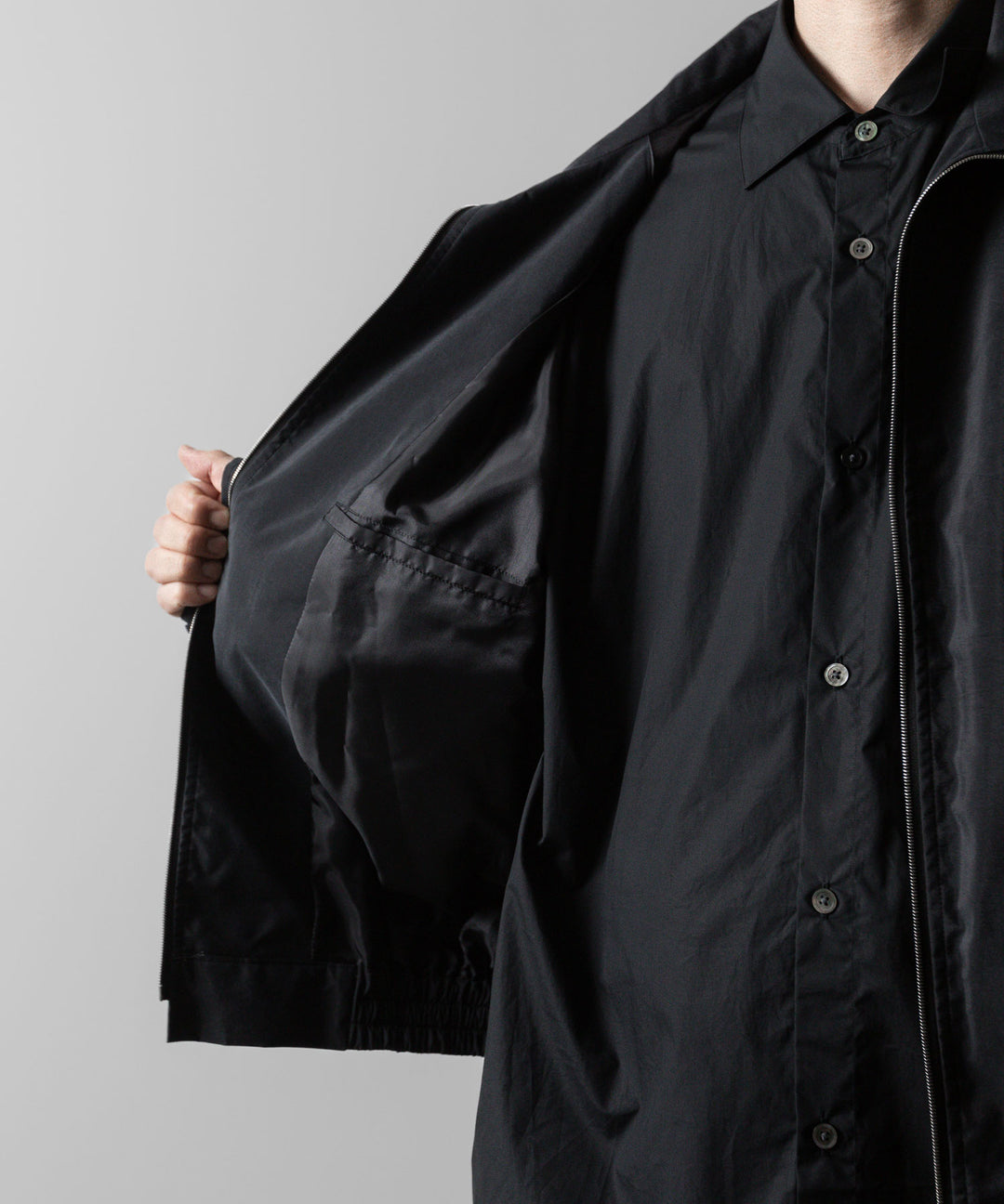 ssstein(シュタイン)の24AWコレクション SILK NYLON ZIP UP BLOUSON - BLACK 公式通販サイトsession福岡セレクトショップ