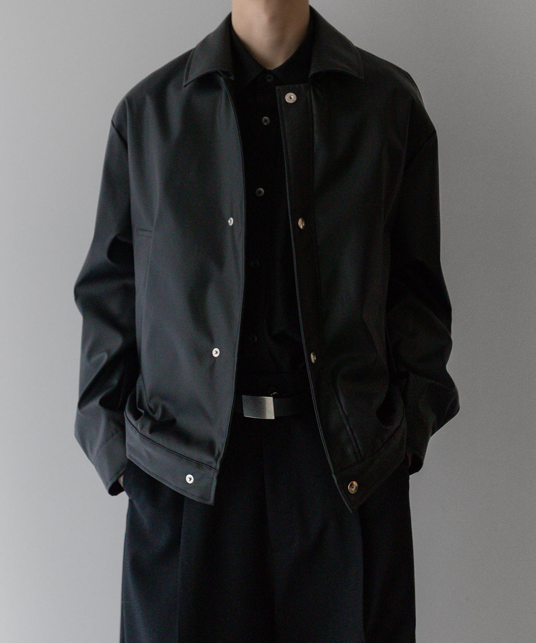stein(シュタイン)の24SSコレクションCOATED TRUCKER JACKETのBLACK(COATING)