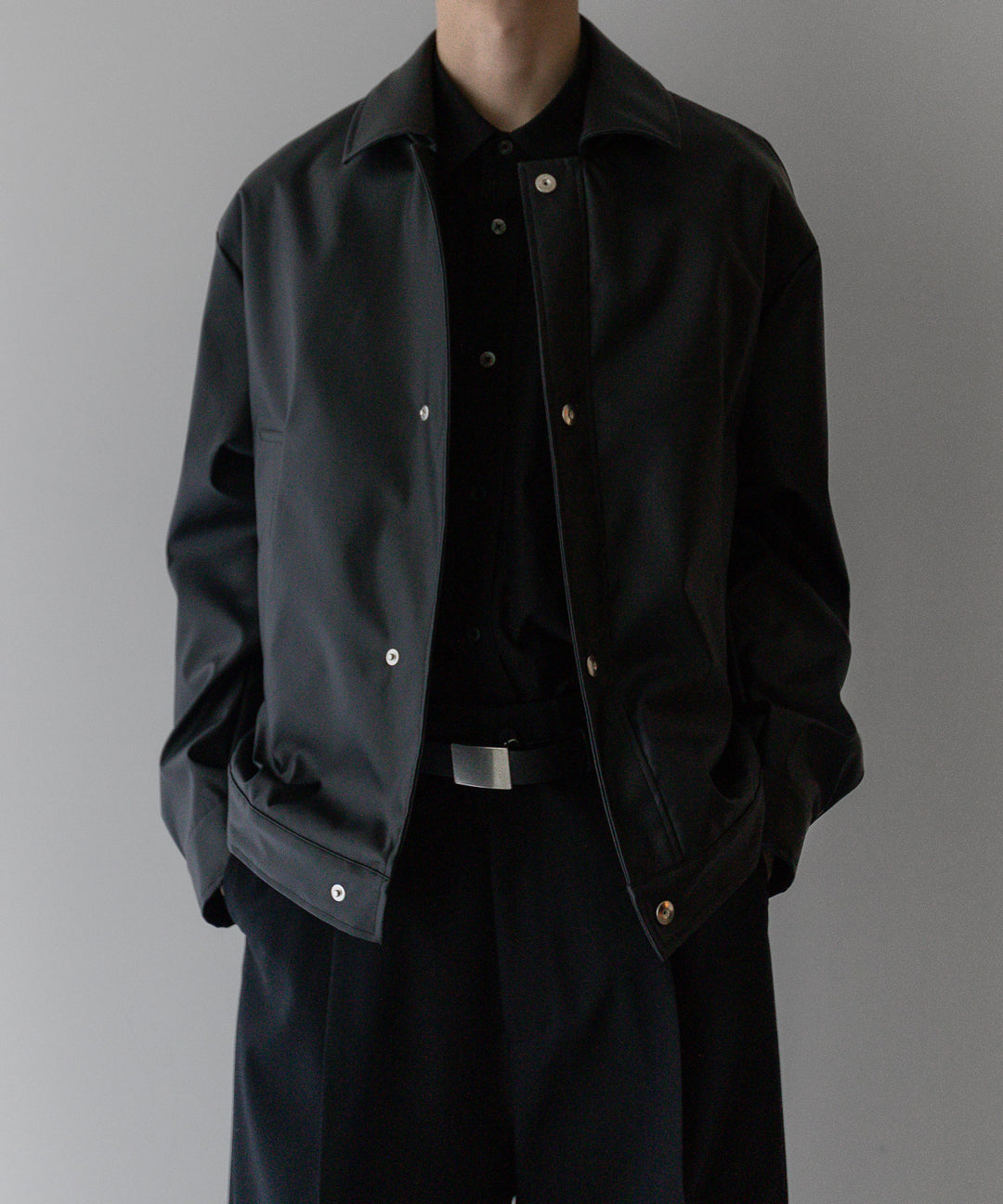 stein(シュタイン)の24SSコレクションCOATED TRUCKER JACKETのBLACK(COATING)