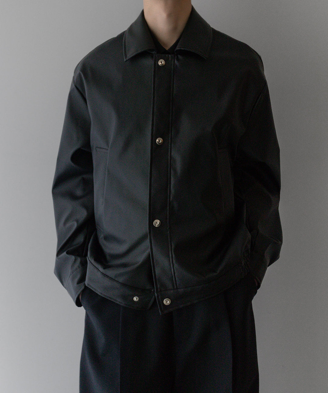 stein(シュタイン)の24SSコレクションCOATED TRUCKER JACKETのBLACK(COATING)
