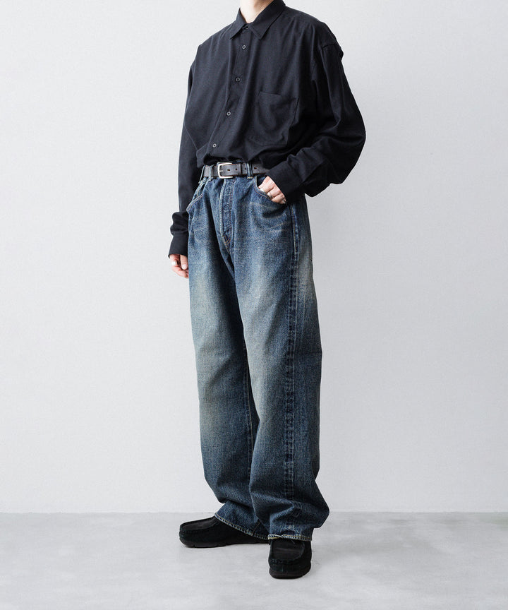 【INTÉRIM】CLASSIC HEAVY KIBATA SHUTTLE HYPER BIG WWII 1943 DENIM JEANS - C.NAVY