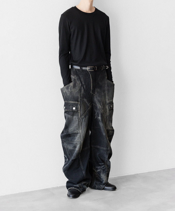SUBLATIONS サブレーションズのDENIM BANANA CUTTING PANTSのUSED BLACK 公式通販サイトsession福岡セレクトショップ