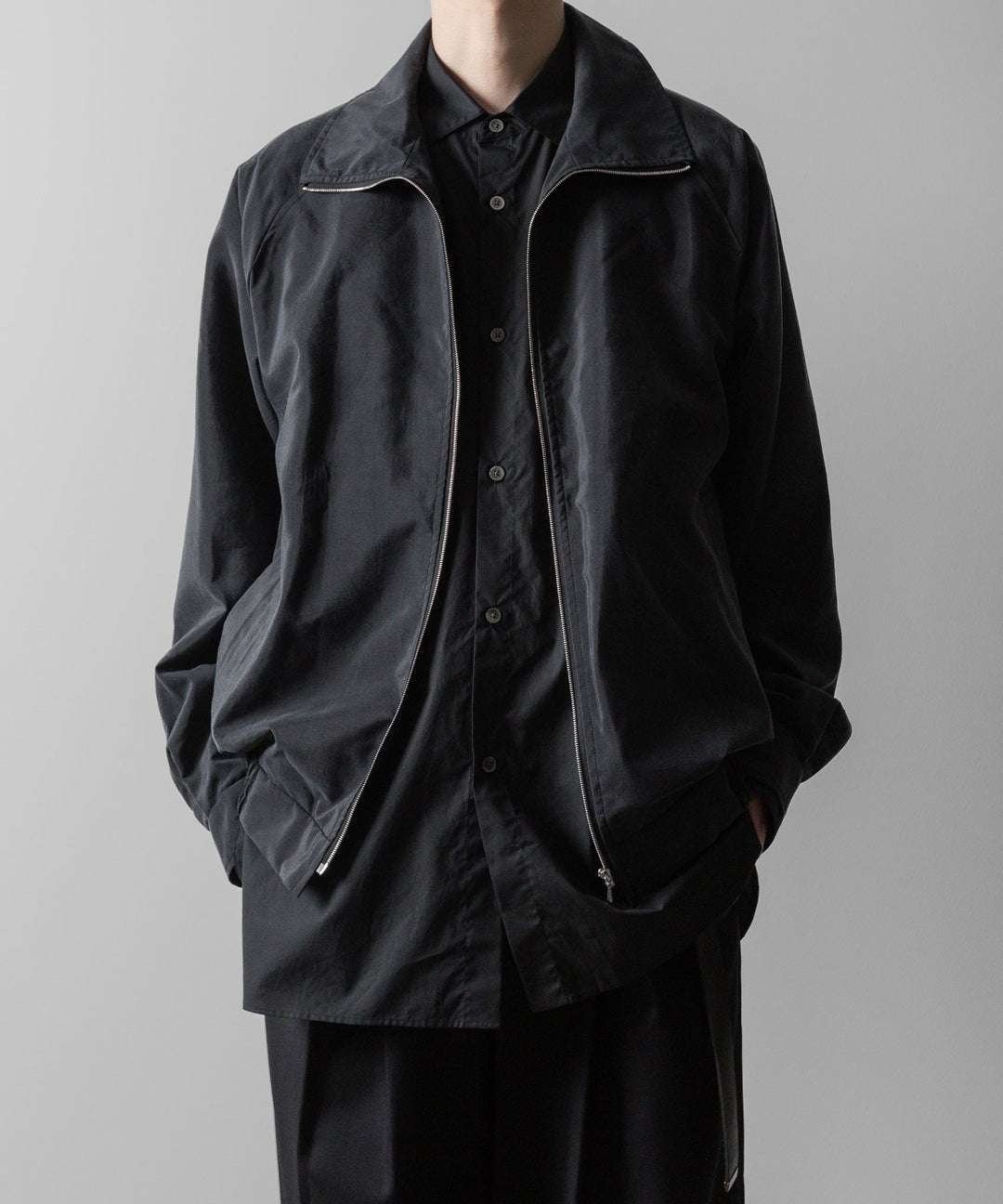 ssstein(シュタイン)の24AWコレクション SILK NYLON ZIP UP BLOUSON - BLACK 公式通販サイトsession福岡セレクトショップ