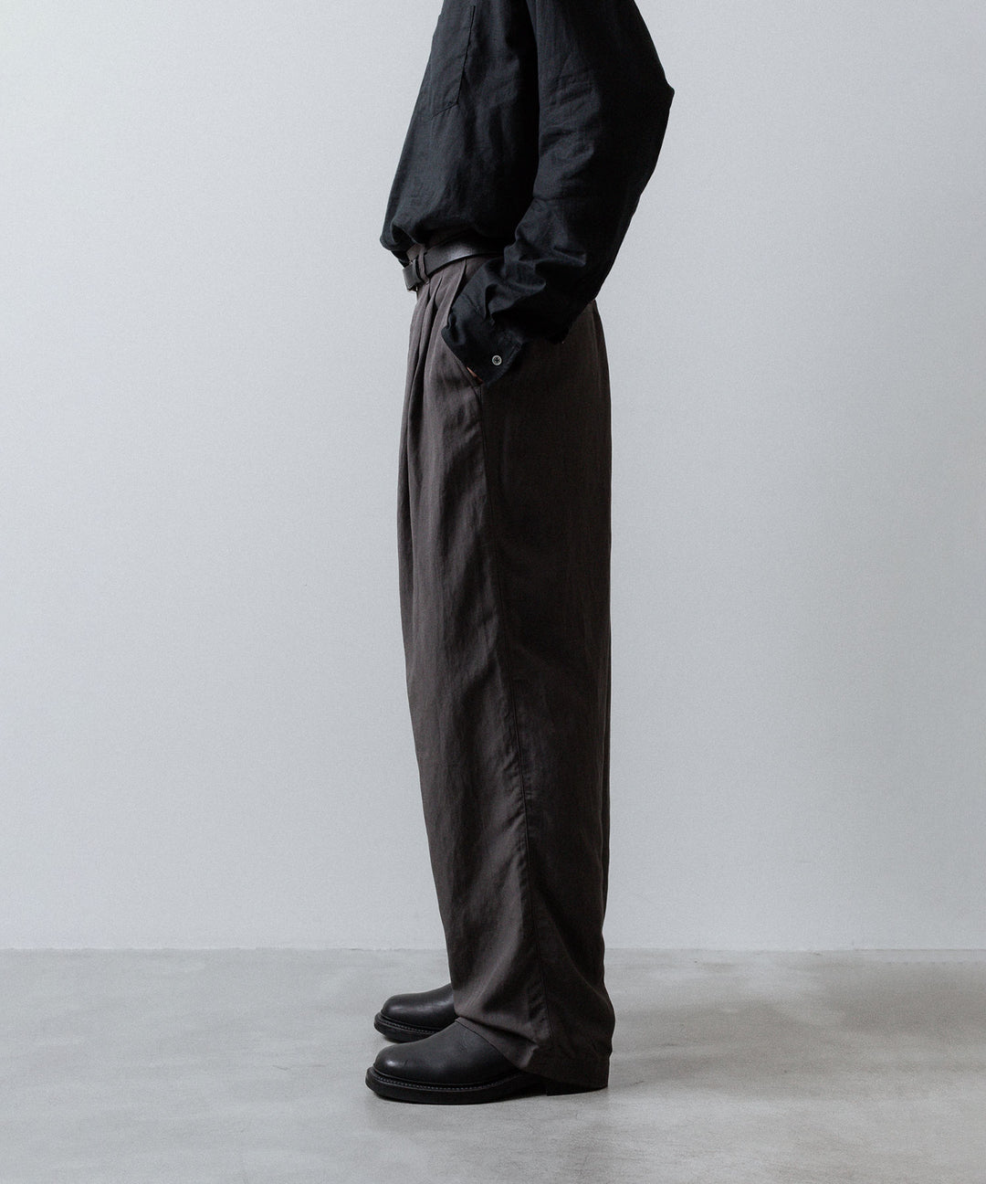 ssstein(シュタイン)のRAYON/LINEN WIDE EASY TROUSERS - CHARCOALの公式通販サイトsession福岡セレクトショップ