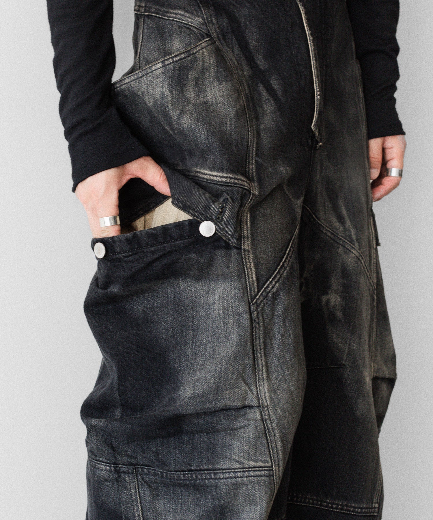 SUBLATIONS サブレーションズのDENIM BANANA CUTTING PANTSのUSED BLACK 公式通販サイトsession福岡セレクトショップ