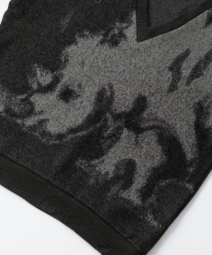 SUBLATIONS サブレーションズの26SSのANIMAL JACQUARD V-NECK KNIの公式通販サイトsession福岡セレクトショップ