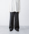 【ANTHEM A】WOOL GABARDINE BELTLESS TROUSERS - CHARCOAL