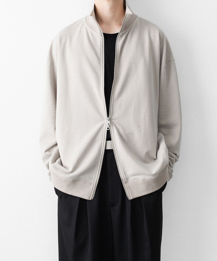 【KANEMASA PHIL.】28G CUPRO ZIP SWEAT - BEIGE KHAKI
