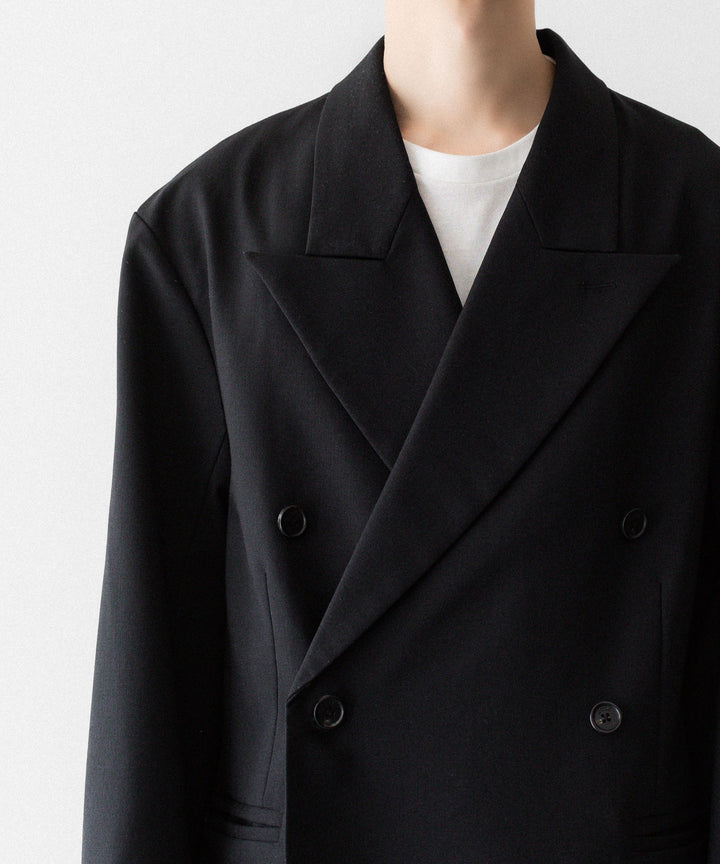 CODA コーダのBLACK WOOL CUT OFF DOUBLE BREASTED LENTO BLAZERのBLACK 公式通販サイトsession福岡セレクトショップ