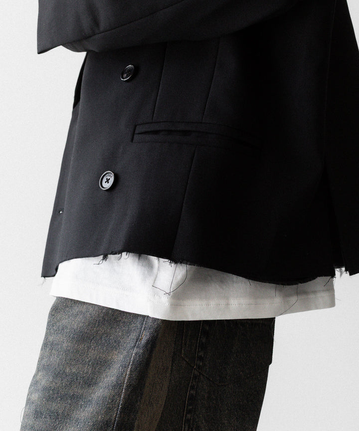 CODA コーダのBLACK WOOL CUT OFF DOUBLE BREASTED LENTO BLAZERのBLACK 公式通販サイトsession福岡セレクトショップ