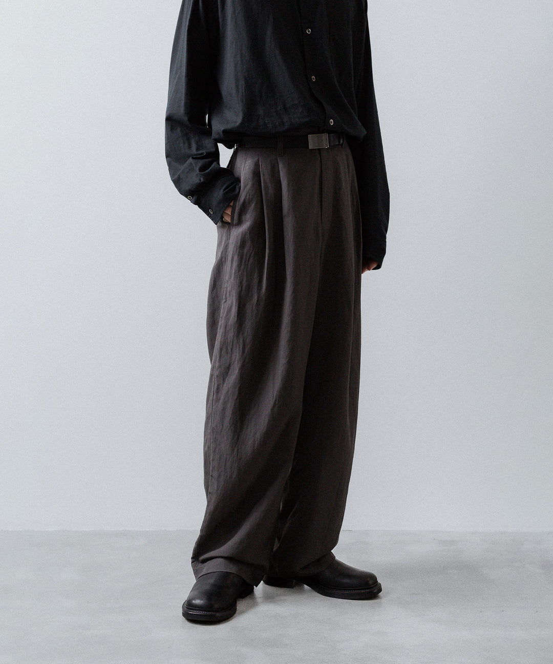ssstein(シュタイン)のRAYON/LINEN WIDE EASY TROUSERS - CHARCOALの公式通販サイトsession福岡セレクトショップ