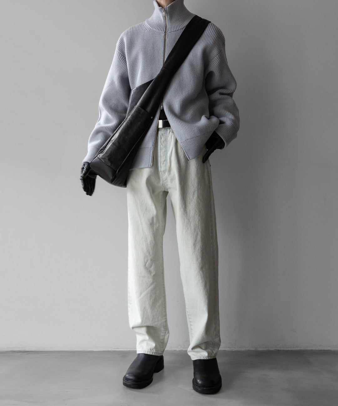 【stein】シュタイン 23AW OVERSIZED DRIVERS KNIT ZIP JACKET - OFF GREY sessionセッション福岡セレクトショップ 公式通販サイト