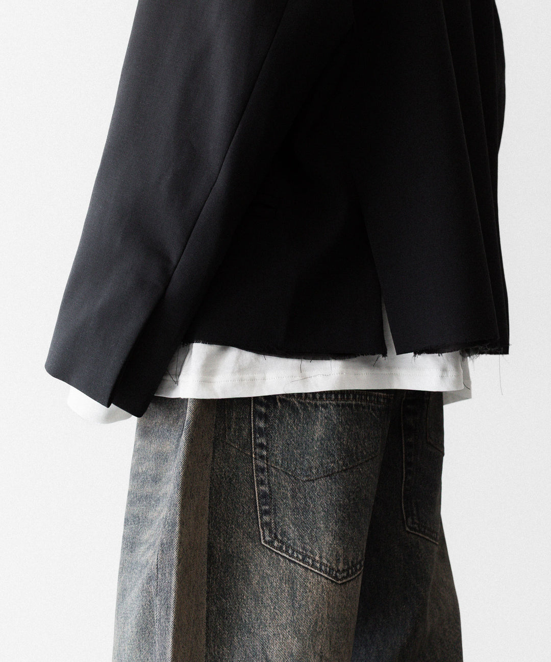 CODA コーダのBLACK WOOL CUT OFF DOUBLE BREASTED LENTO BLAZERのBLACK 公式通販サイトsession福岡セレクトショップ