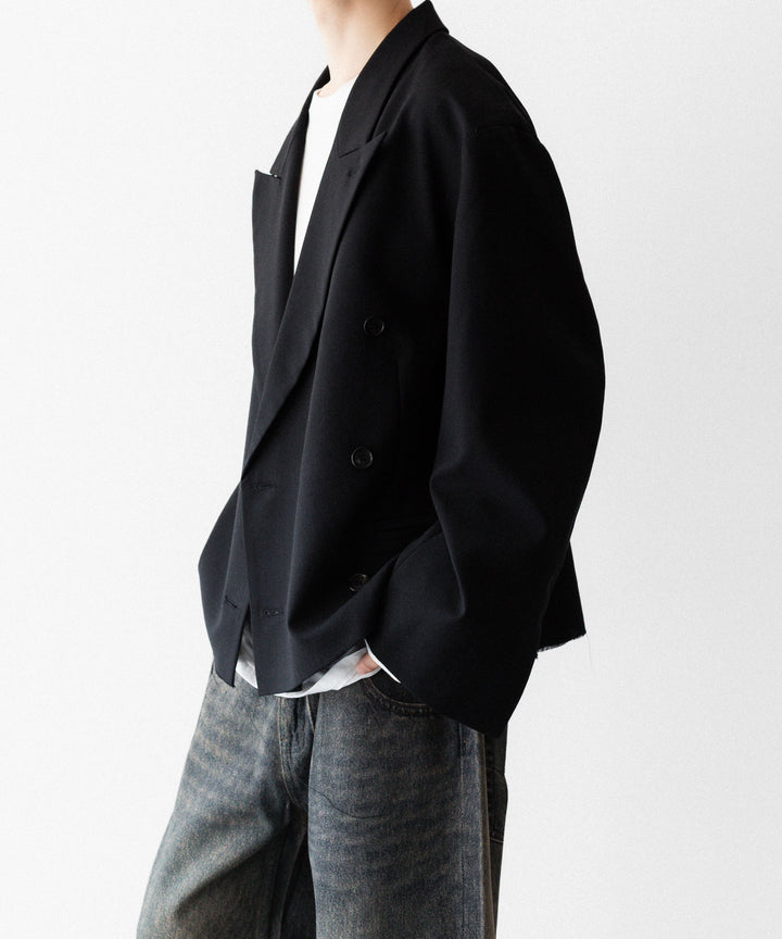 CODA コーダのBLACK WOOL CUT OFF DOUBLE BREASTED LENTO BLAZERのBLACK 公式通販サイトsession福岡セレクトショップ
