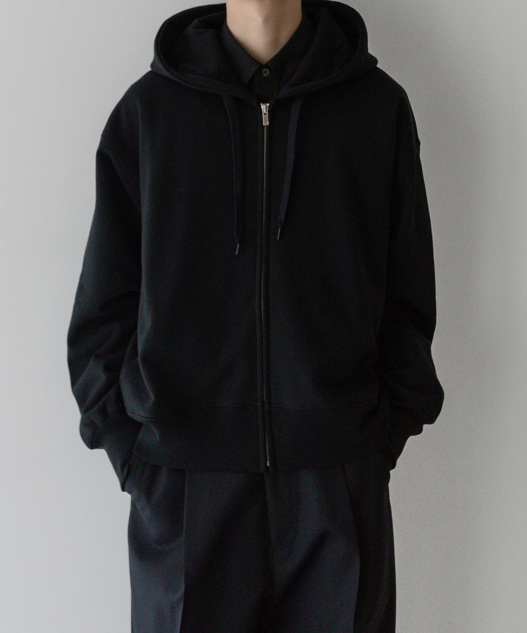stein(シュタイン)の24SSコレクションUNTWISTED YARN SWEAT ZIP UP HOODYのBLACK
